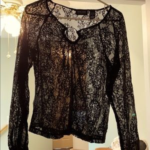 NY & Co Black lace top size large